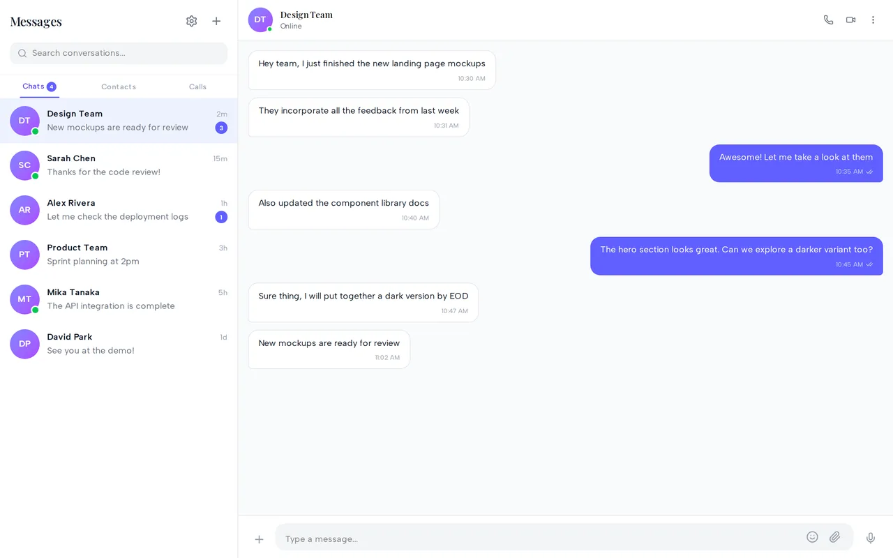 Chat Messaging preview